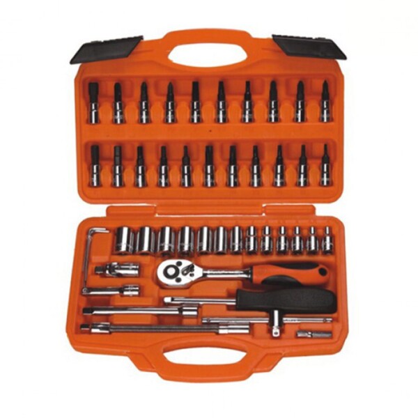 Bộ tuýp 1/4″ 6 cạnh 46 chi tiết xi bóng Cr-V Asaki AK-9754
