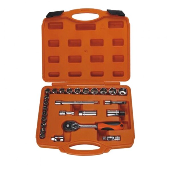 Bộ tuýp 3/8″ 6 cạnh 26 chi tiết xi bóng Cr-V Asaki AK-9756